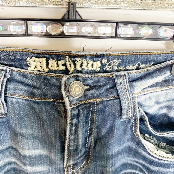 Machine Nouvelle Mode Distressed Lace Skinny Jeans Size 29 - Picture 5 of 9
